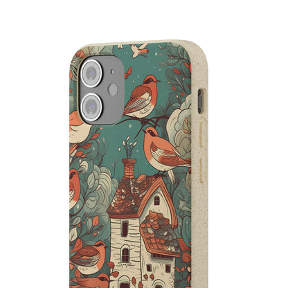 Cottagecore Red-Breasted Robins | Biodegradable iPhone Case