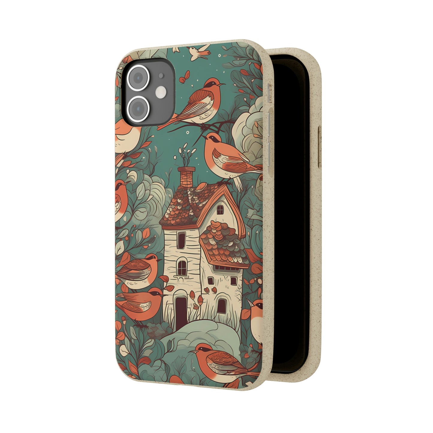 Cottagecore Red-Breasted Robins | Biodegradable iPhone Case