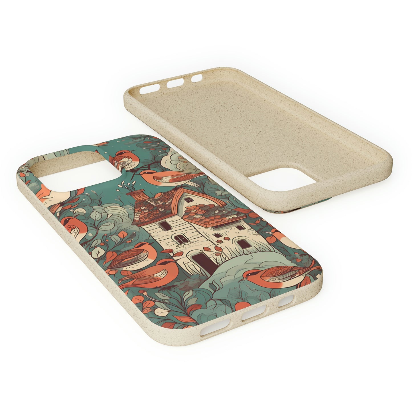 Cottagecore Red-Breasted Robins | Biodegradable iPhone Case