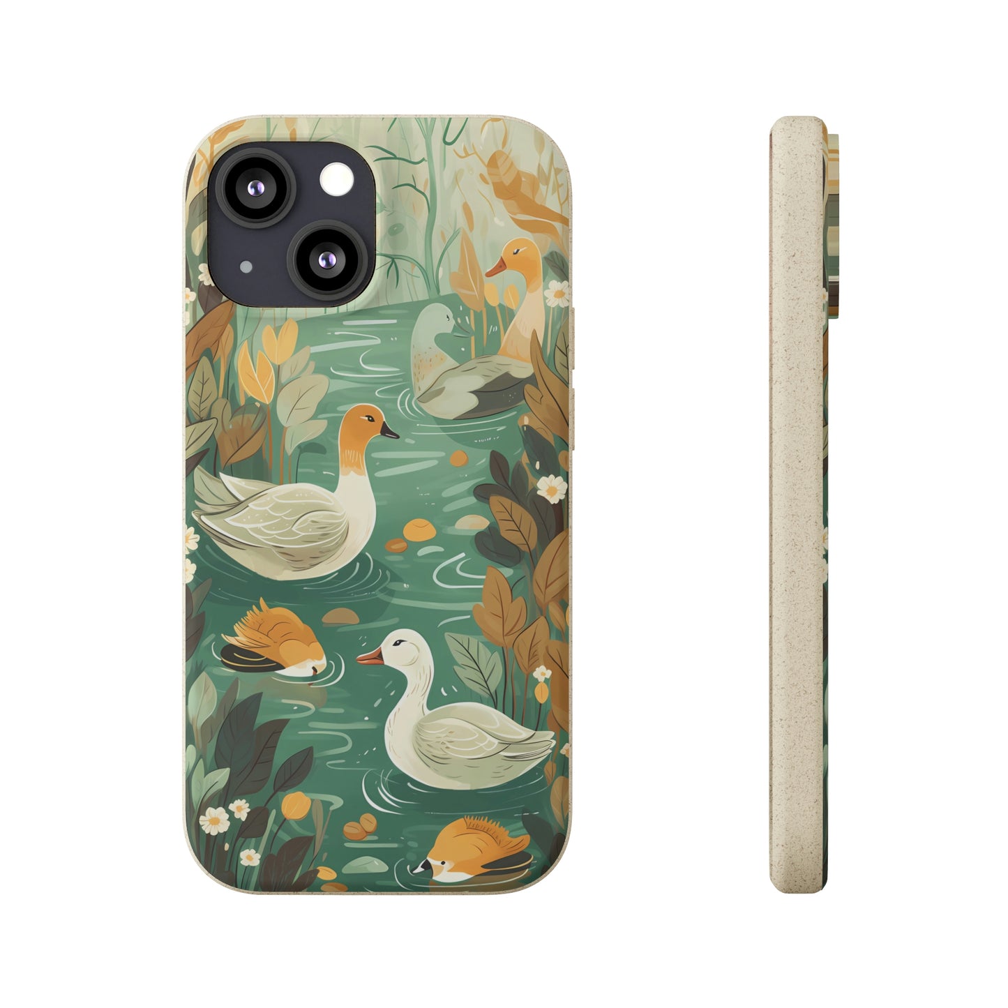 Cottagecore Ducks in a Pond | Biodegradable iPhone Case