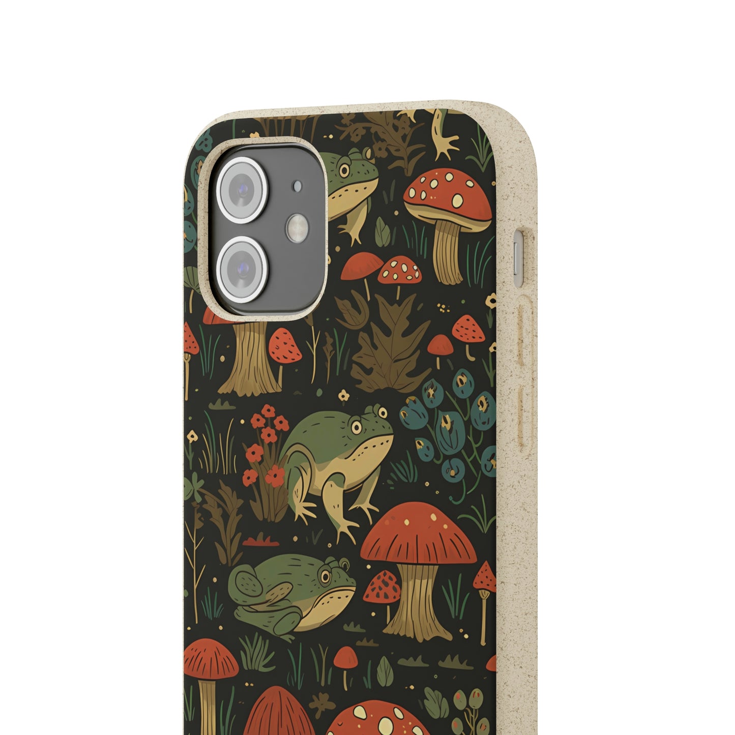 Cottagecore Frogs with Mushrooms | Biodegradable iPhone Case