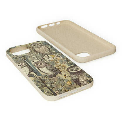 Cottagecore Owls in a Forest | Biodegradable iPhone Case