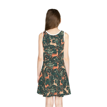 Enchanting Deer | Girls' Sleeveless Sundress