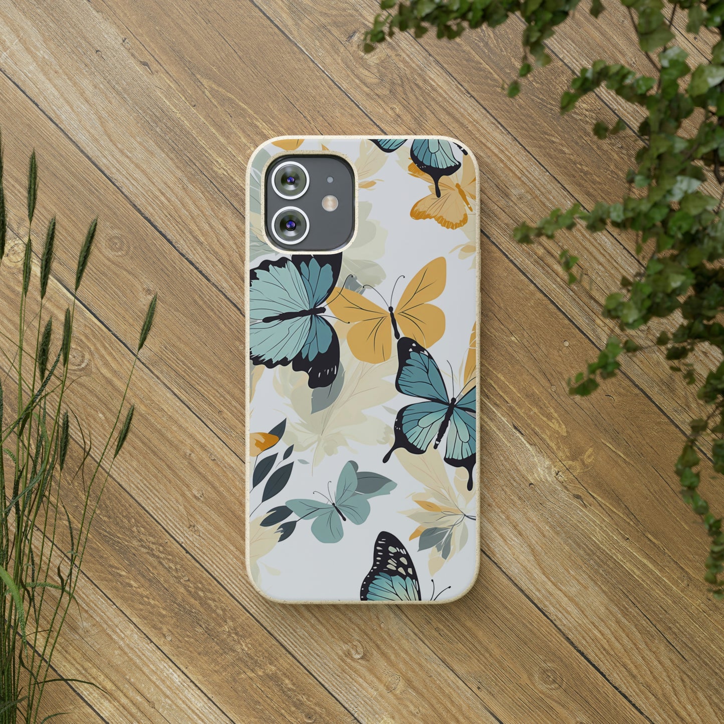 Blue and Yellow Butterflies | Biodegradable iPhone Case