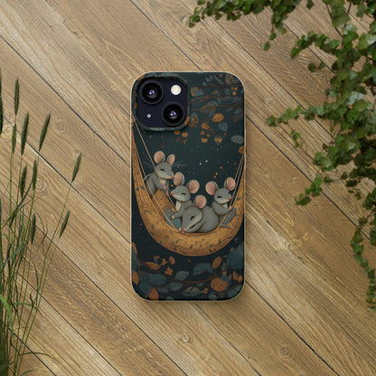 Cottagecore Field Mice in a Hammock | Biodegradable iPhone Case