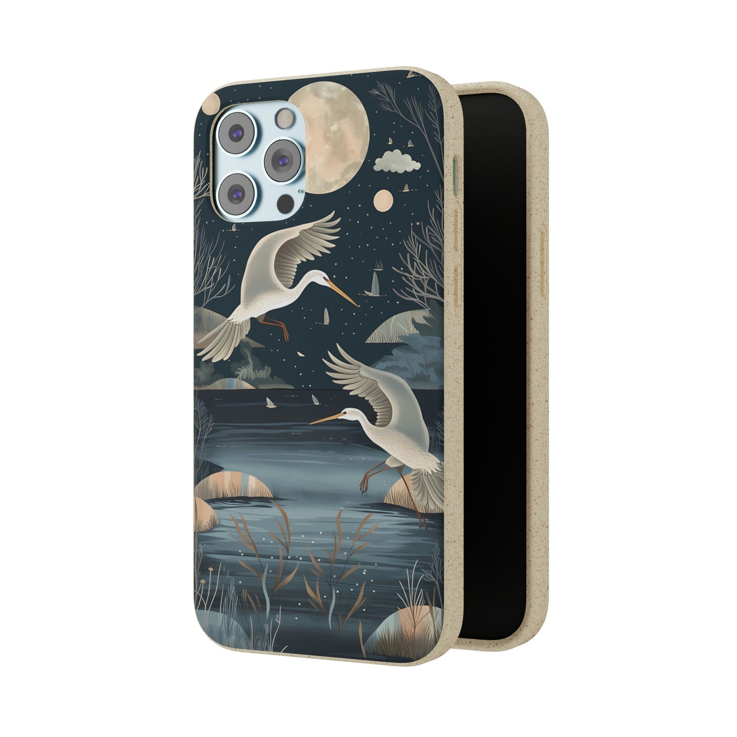 Herons Flying Over a Pond | Biodegradable iPhone Case