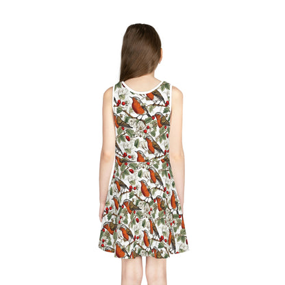 Red-Breasted Robins | Girls' Sleeveless Sundress