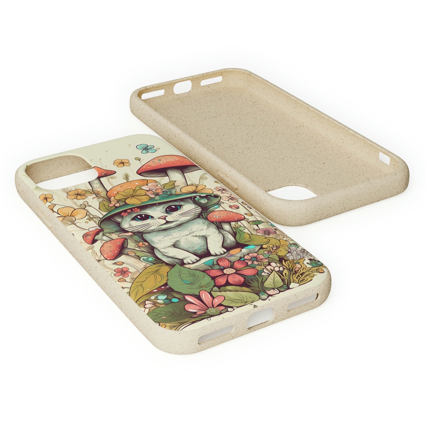 Cottagecore Cat Wearing a Hat | Biodegradable iPhone Case