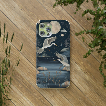 Herons Flying Over a Pond | Biodegradable iPhone Case