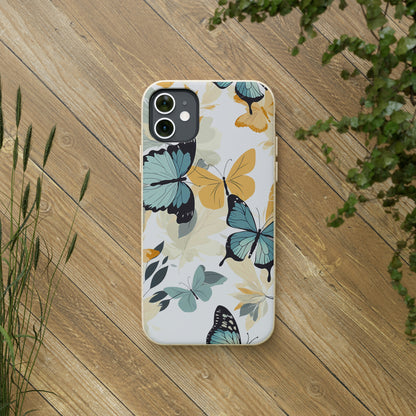 Blue and Yellow Butterflies | Biodegradable iPhone Case