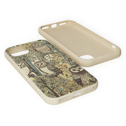 Cottagecore Owls in a Forest | Biodegradable iPhone Case