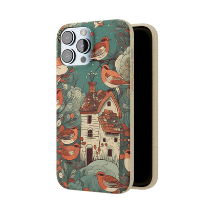 Cottagecore Red-Breasted Robins | Biodegradable iPhone Case