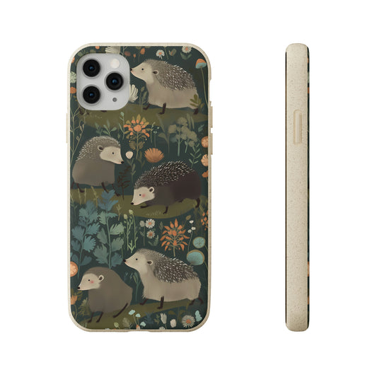 Cute Cottagecore Hedgehogs | Biodegradable iPhone Case