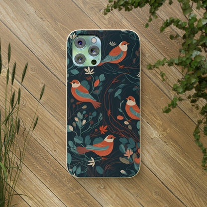 Whimsical Red-Breasted Robins | Biodegradable iPhone Case