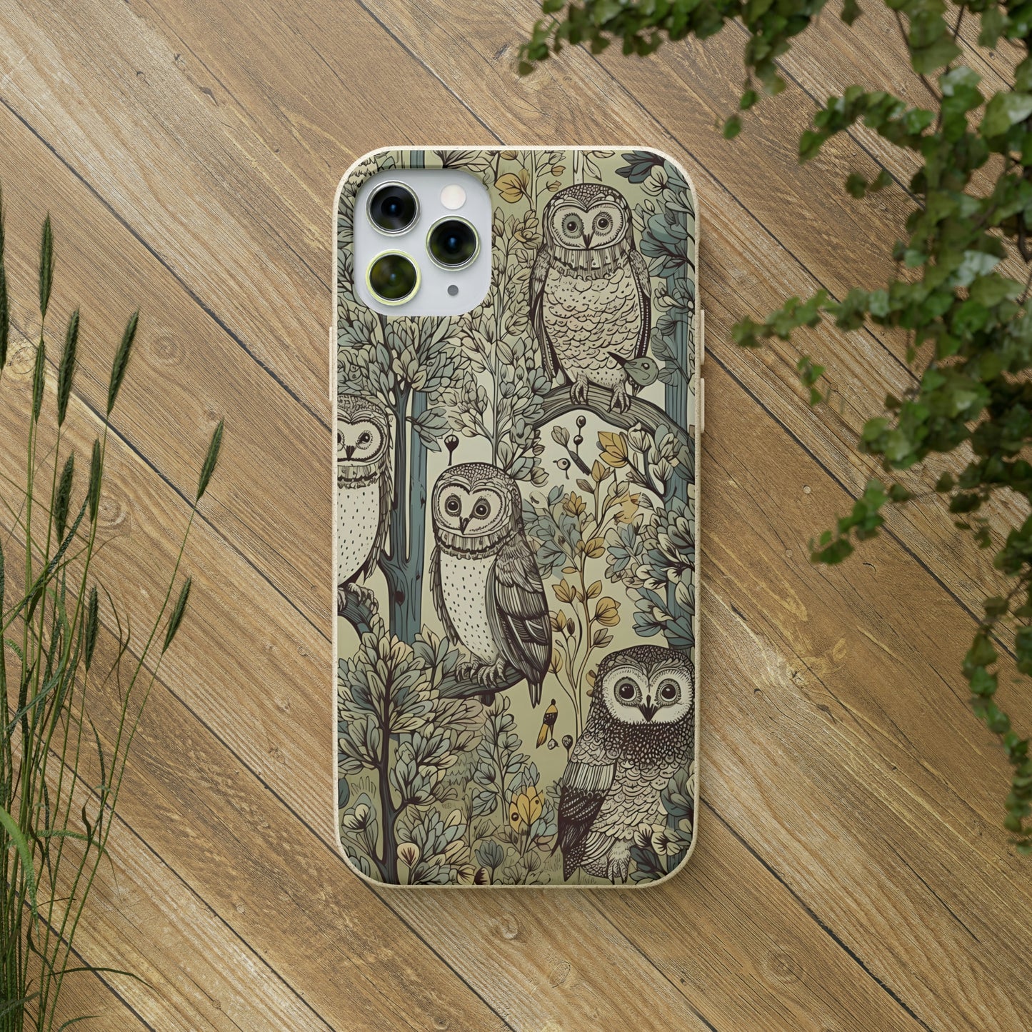 Cottagecore Owls in a Forest | Biodegradable iPhone Case