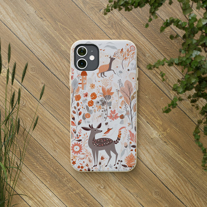 Cottagecore Field with Deer | Biodegradable iPhone Case