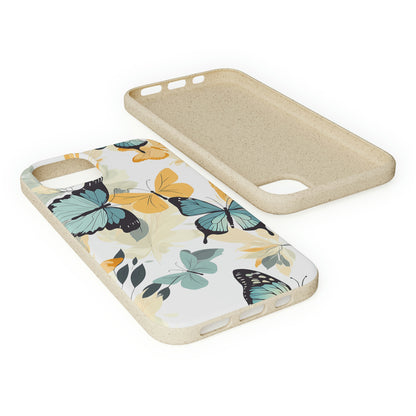 Blue and Yellow Butterflies | Biodegradable iPhone Case