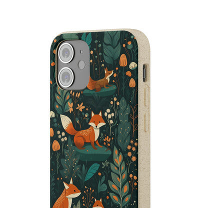 Cottagecore Foxes in a Forest | Biodegradable iPhone Case