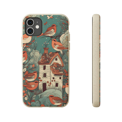 Cottagecore Red-Breasted Robins | Biodegradable iPhone Case