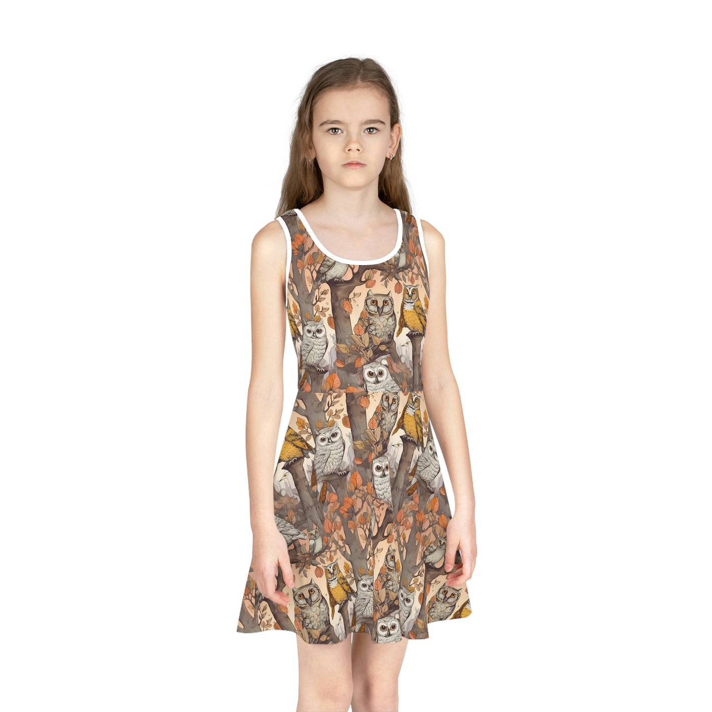 Autumn Owls | Girls' Sleeveless Sundress