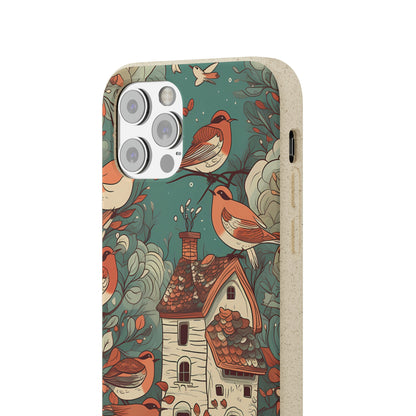 Cottagecore Red-Breasted Robins | Biodegradable iPhone Case