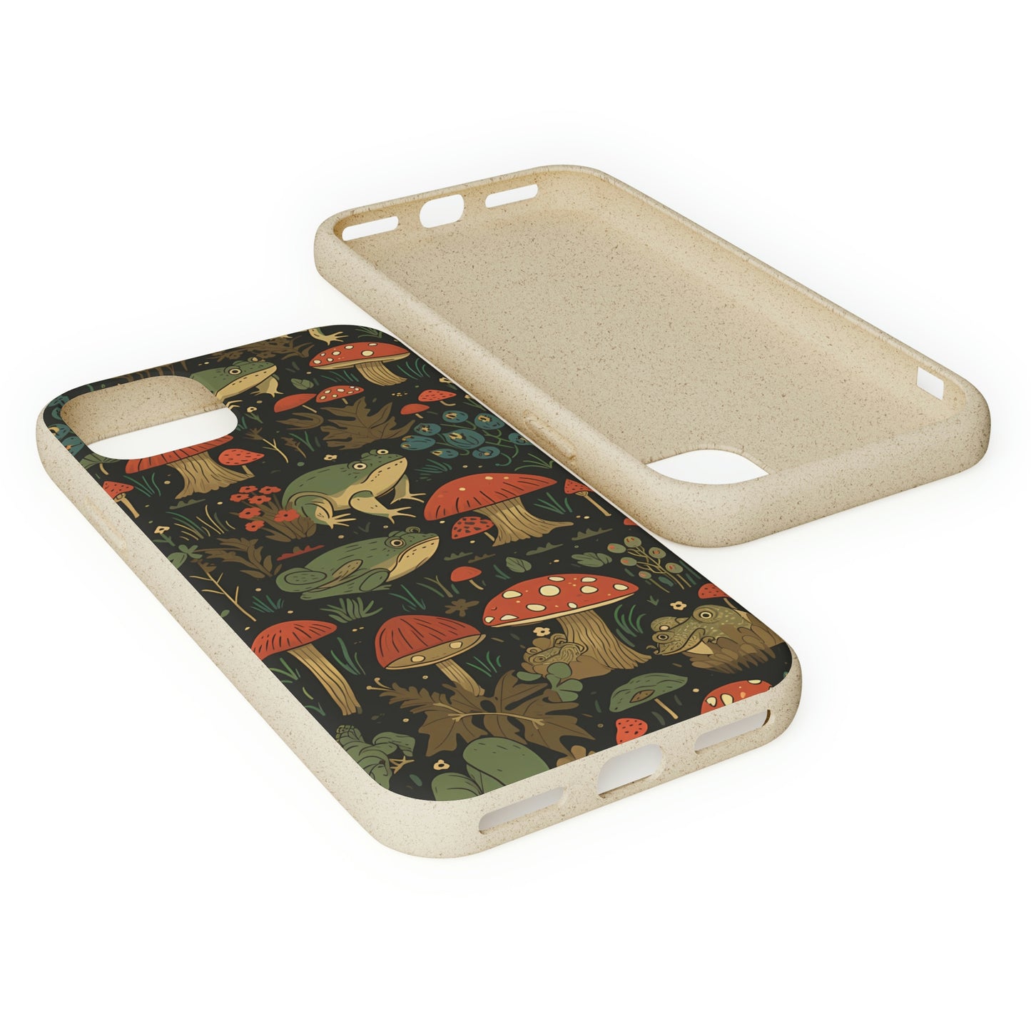 Cottagecore Frogs with Mushrooms | Biodegradable iPhone Case