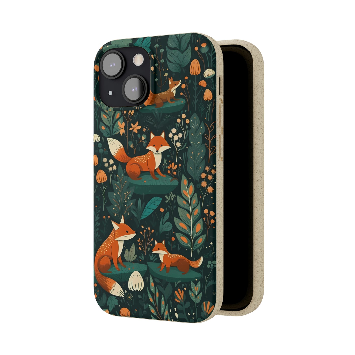 Cottagecore Foxes in a Forest | Biodegradable iPhone Case