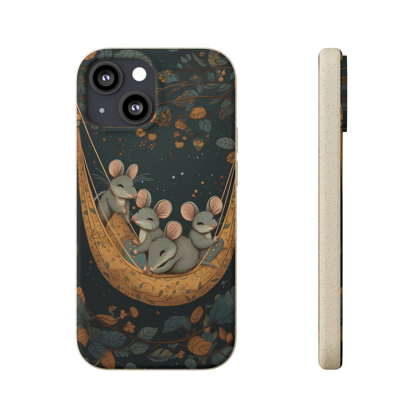 Cottagecore Field Mice in a Hammock | Biodegradable iPhone Case