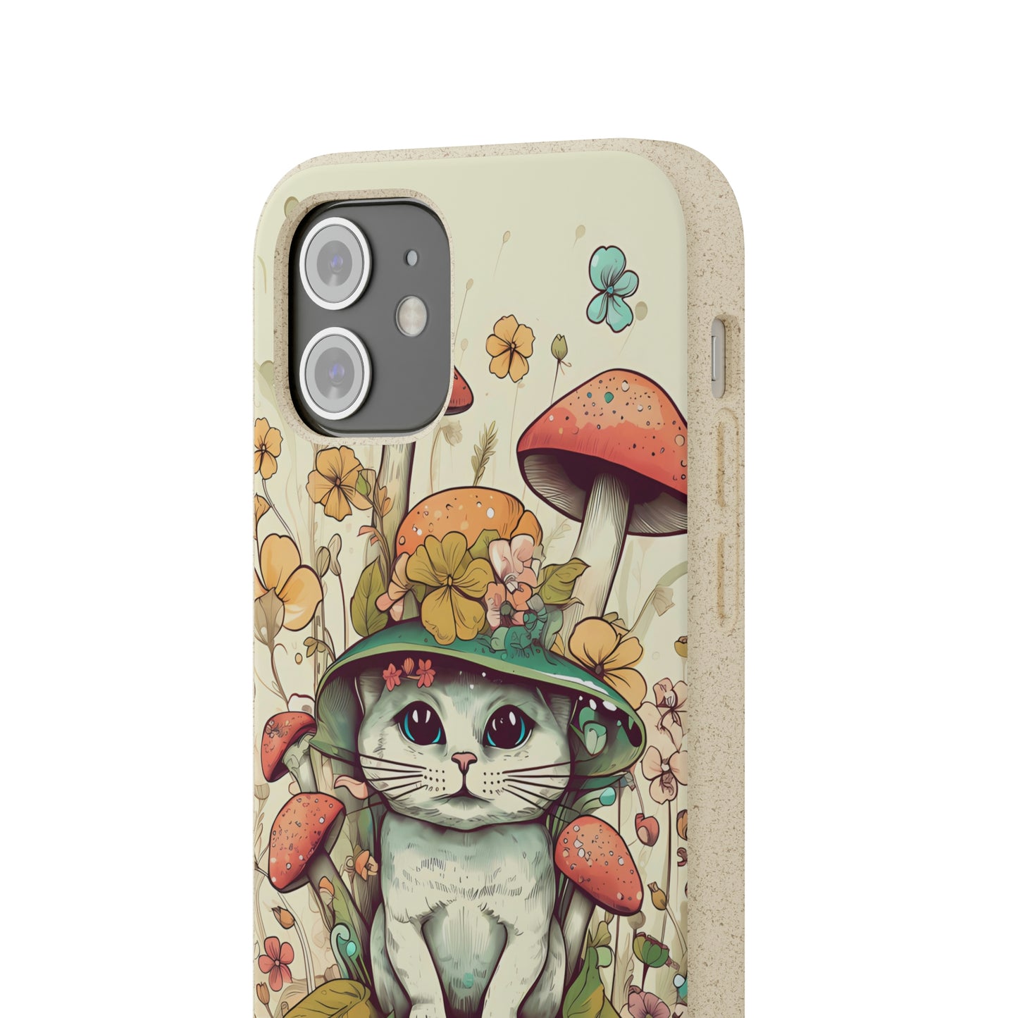 Cottagecore Cat Wearing a Hat | Biodegradable iPhone Case