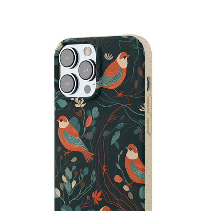 Whimsical Red-Breasted Robins | Biodegradable iPhone Case