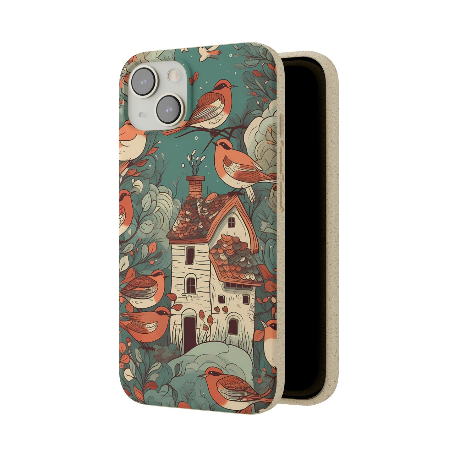 Cottagecore Red-Breasted Robins | Biodegradable iPhone Case