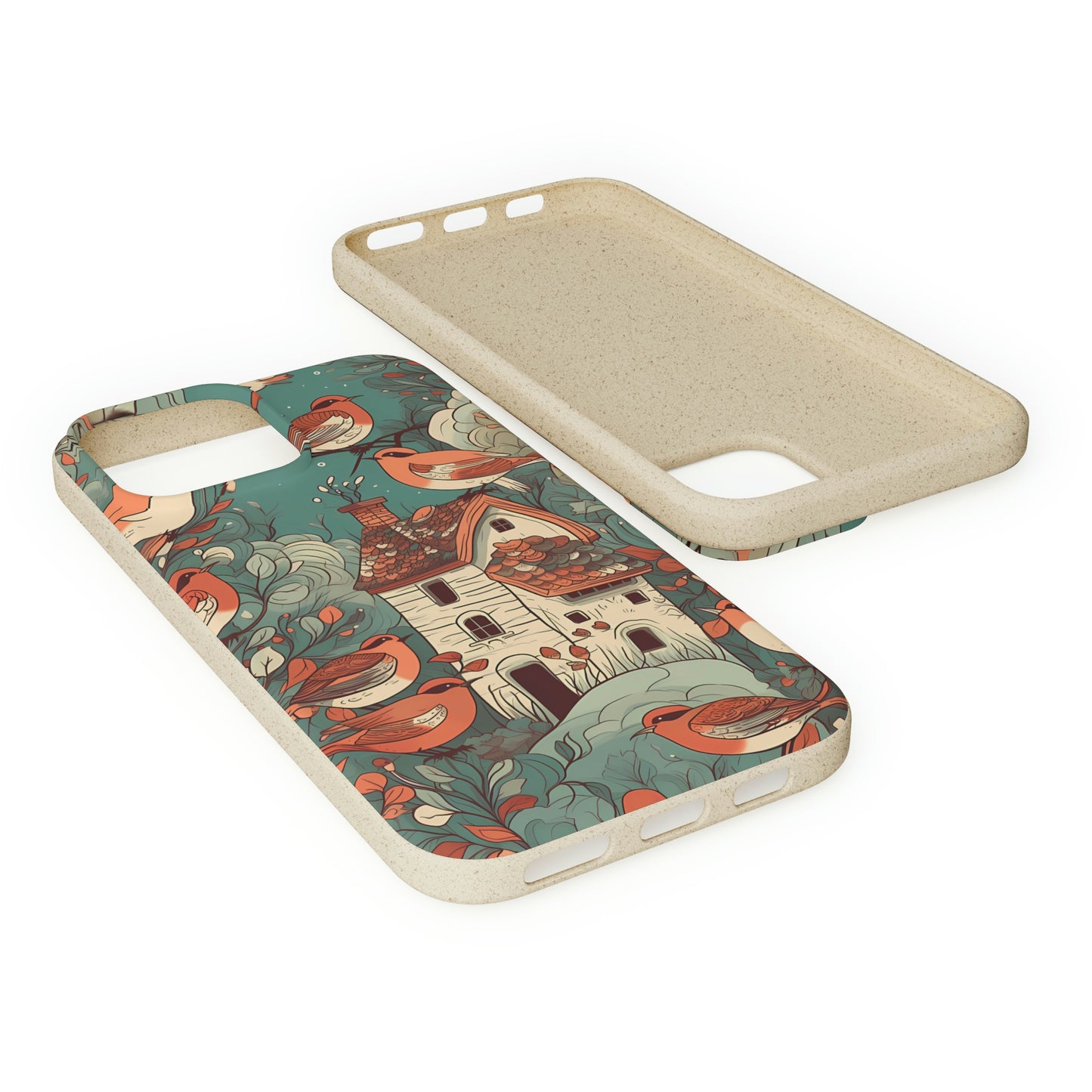 Cottagecore Red-Breasted Robins | Biodegradable iPhone Case