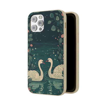 Romantic Swans on a Pond | Biodegradable iPhone Case