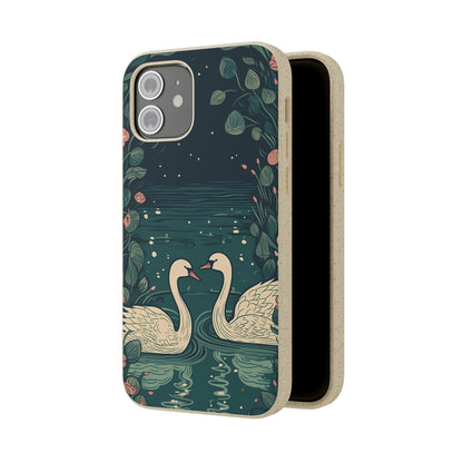 Romantic Swans on a Pond | Biodegradable iPhone Case