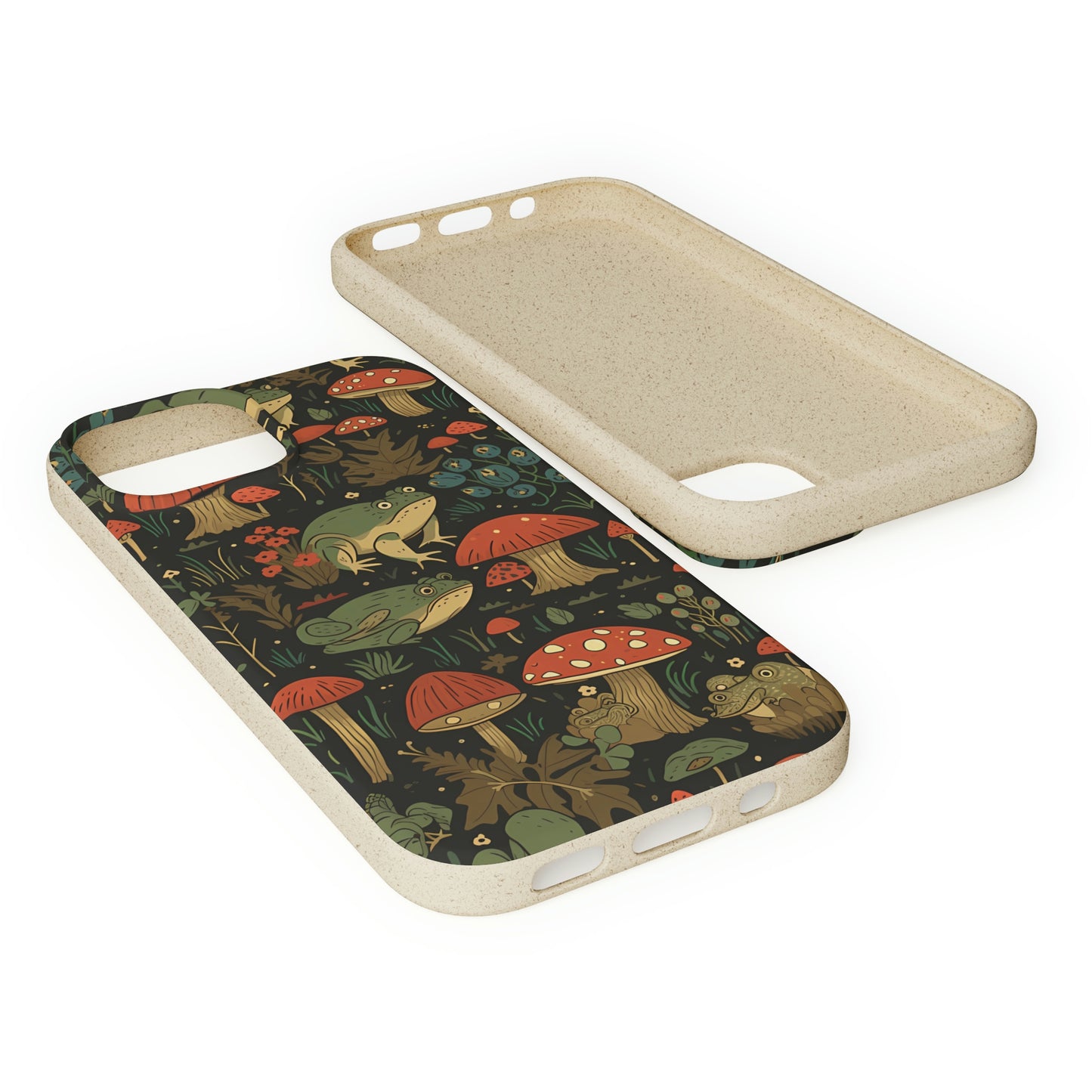 Cottagecore Frogs with Mushrooms | Biodegradable iPhone Case