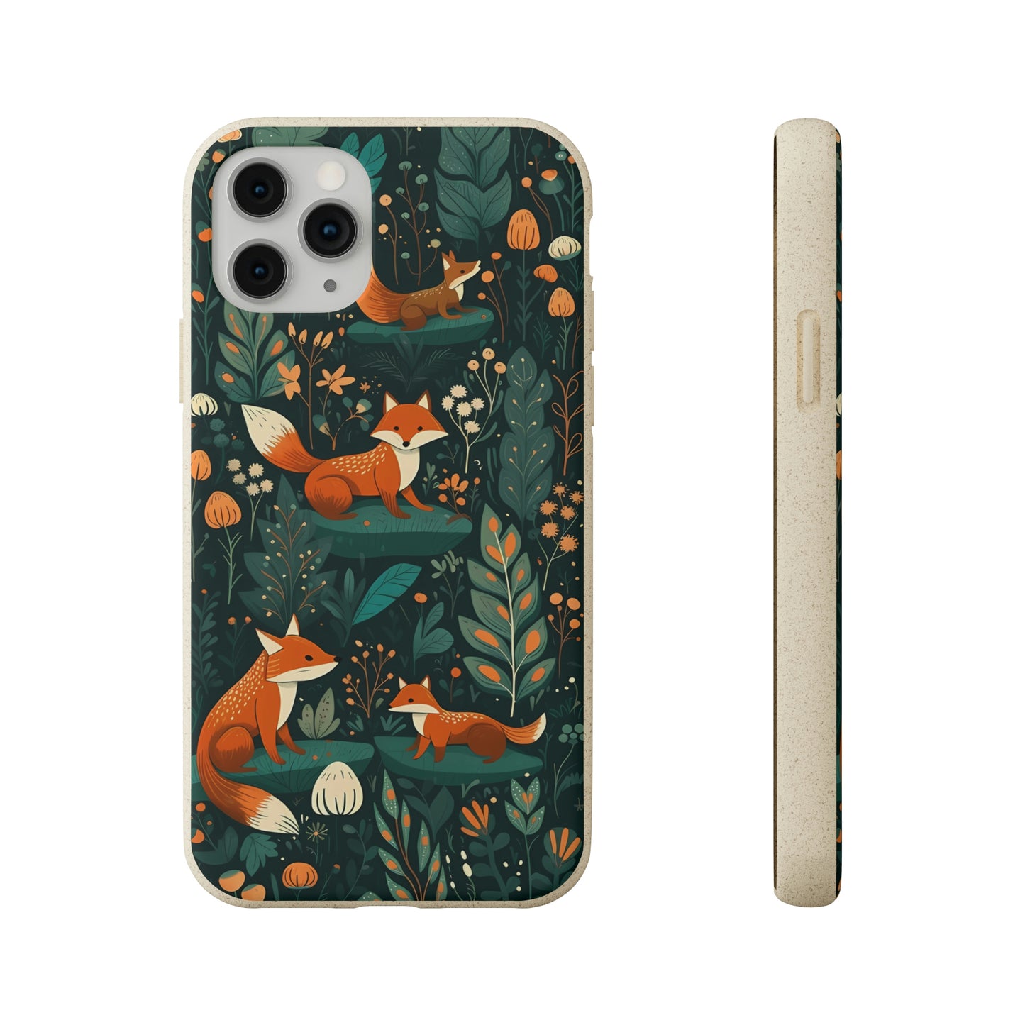 Cottagecore Foxes in a Forest | Biodegradable iPhone Case