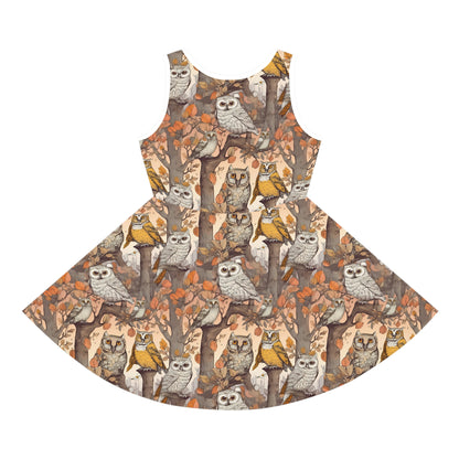 Autumn Owls | Girls' Sleeveless Sundress