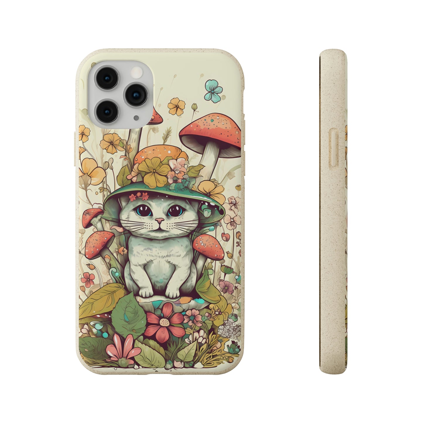 Cottagecore Cat Wearing a Hat | Biodegradable iPhone Case