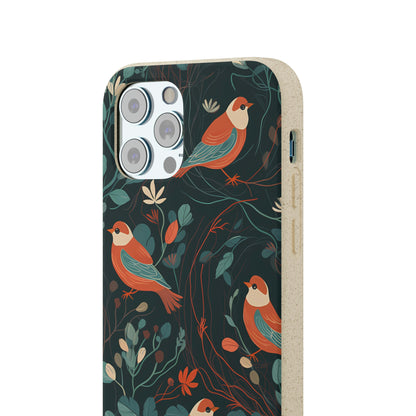 Whimsical Red-Breasted Robins | Biodegradable iPhone Case