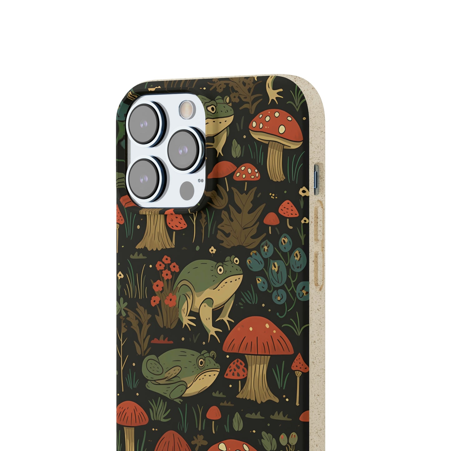 Cottagecore Frogs with Mushrooms | Biodegradable iPhone Case