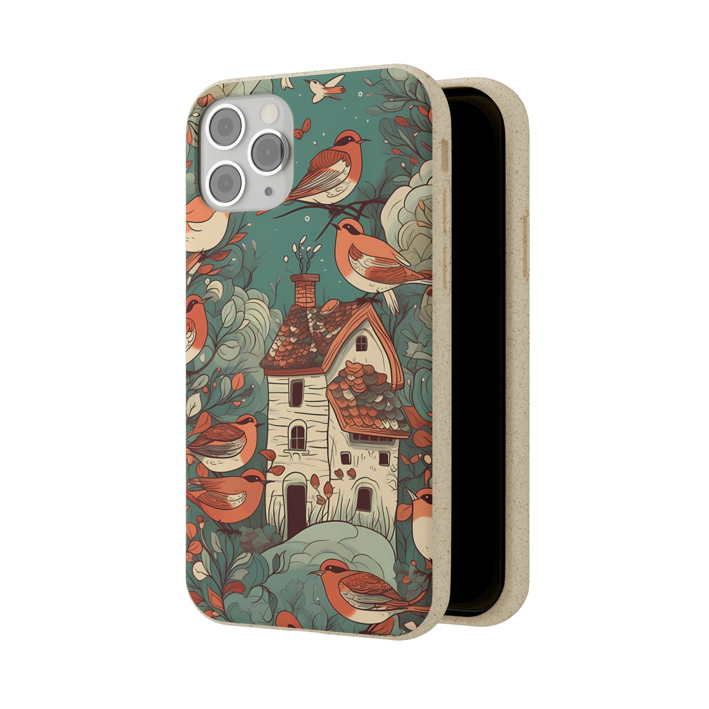 Cottagecore Red-Breasted Robins | Biodegradable iPhone Case