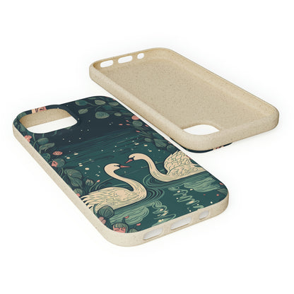 Romantic Swans on a Pond | Biodegradable iPhone Case