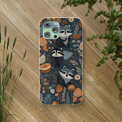 Raccoons and Plants | Biodegradable iPhone Case