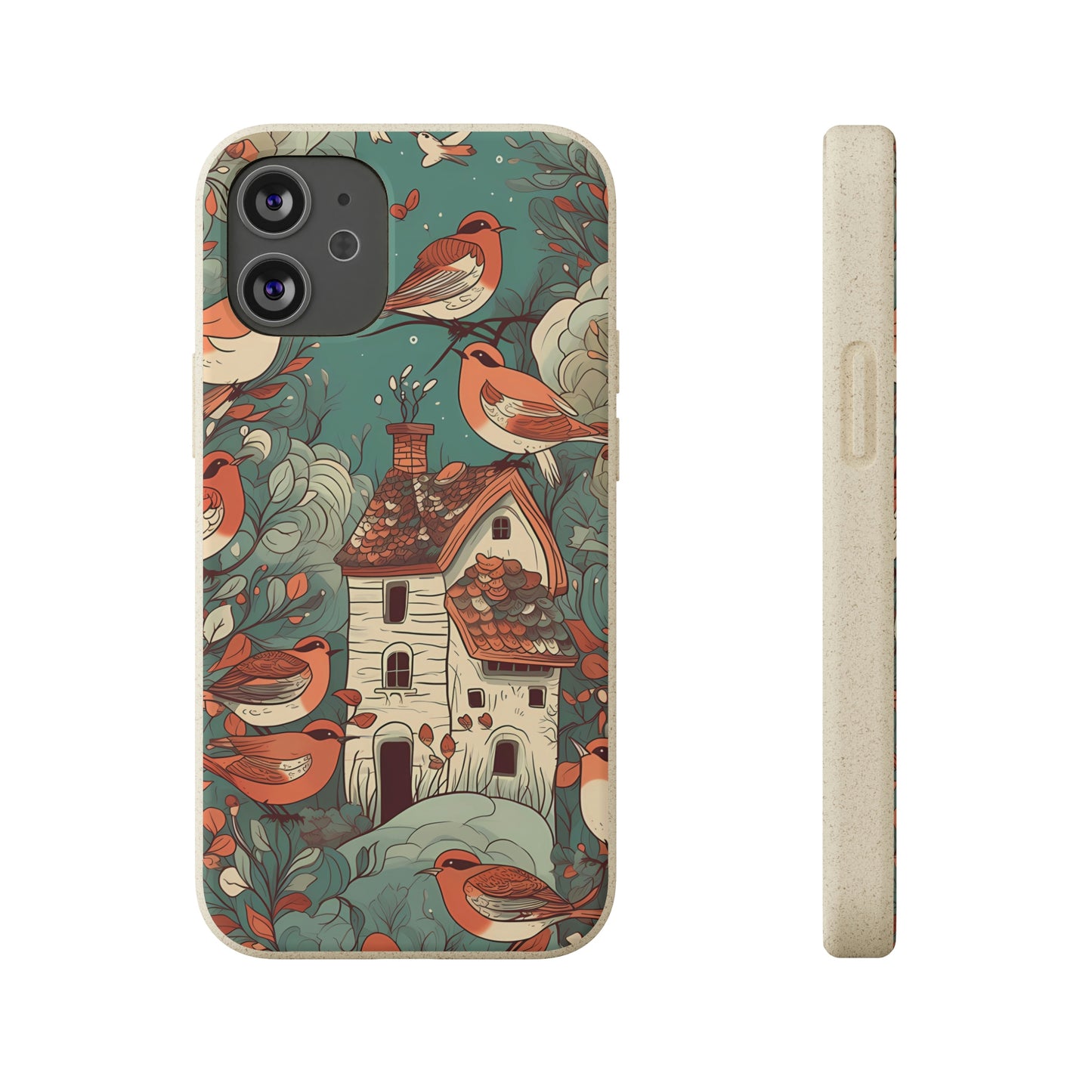 Cottagecore Red-Breasted Robins | Biodegradable iPhone Case