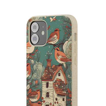 Cottagecore Red-Breasted Robins | Biodegradable iPhone Case