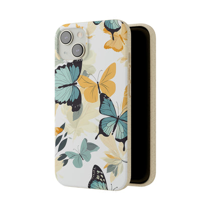 Blue and Yellow Butterflies | Biodegradable iPhone Case