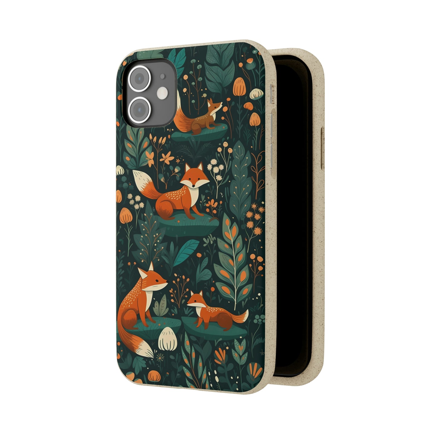 Cottagecore Foxes in a Forest | Biodegradable iPhone Case