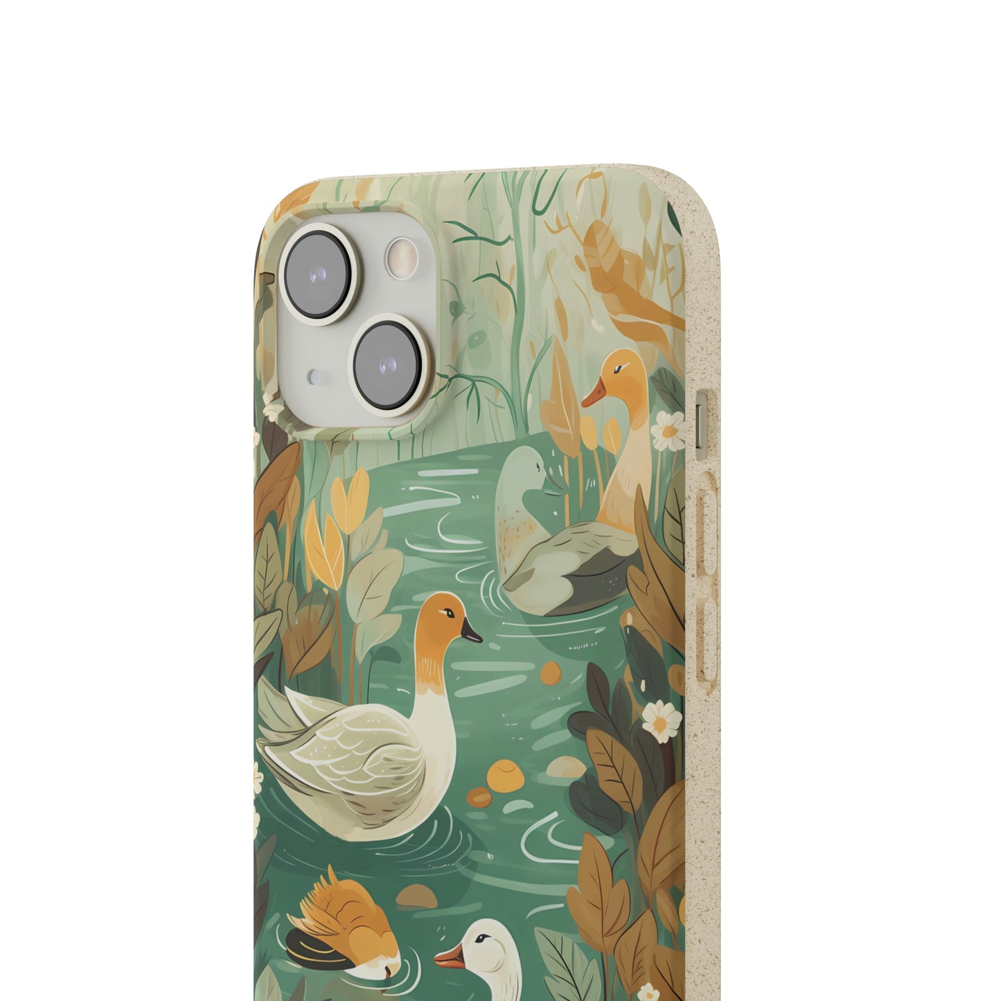 Cottagecore Ducks in a Pond | Biodegradable iPhone Case