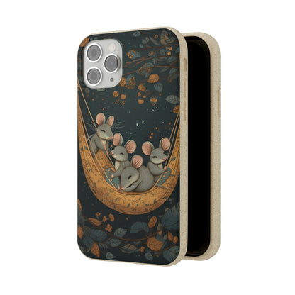 Cottagecore Field Mice in a Hammock | Biodegradable iPhone Case