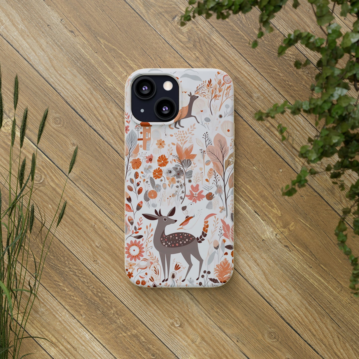 Cottagecore Field with Deer | Biodegradable iPhone Case